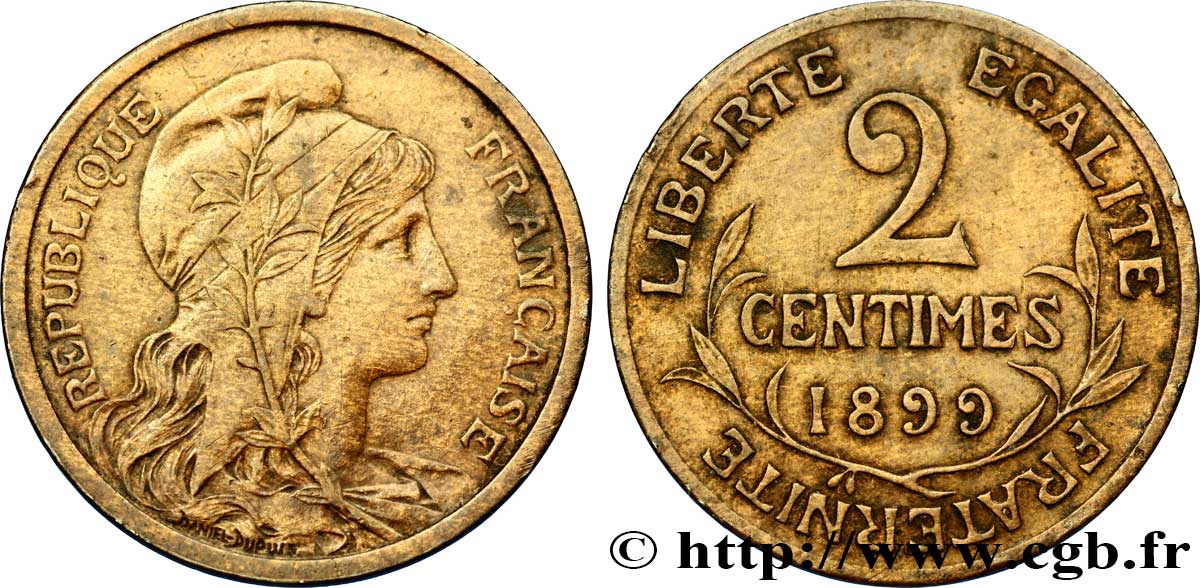 2 centimes Daniel-Dupuis 1899 Paris F.110/3 TTB40 