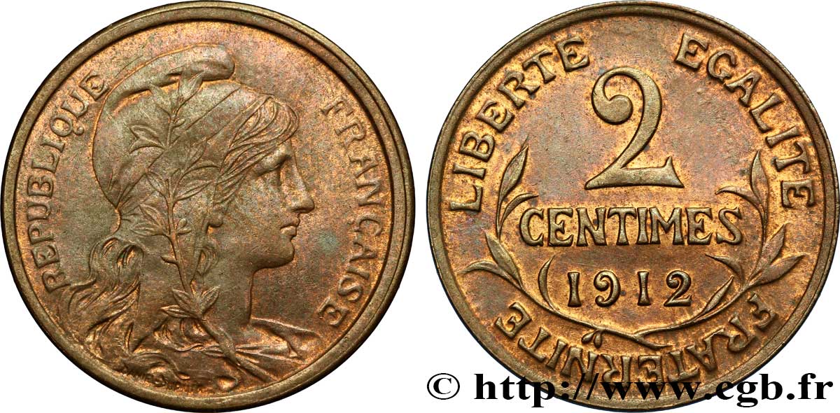 2 centimes Daniel-Dupuis 1912 Paris F.110/15 AU55 