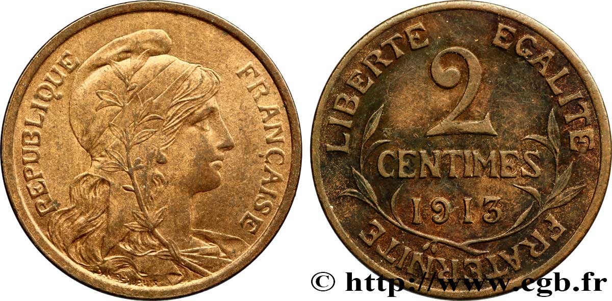 2 centimes Daniel-Dupuis 1913 Paris F.110/16 AU54 