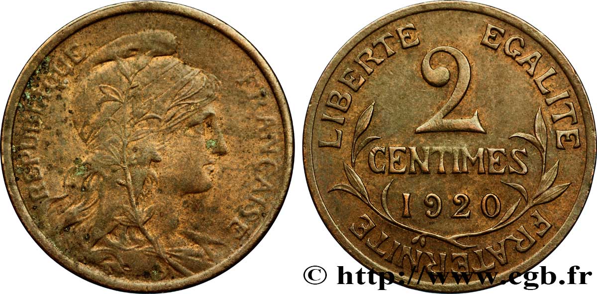 2 centimes Daniel-Dupuis 1920 Paris F.110/20 BB 
