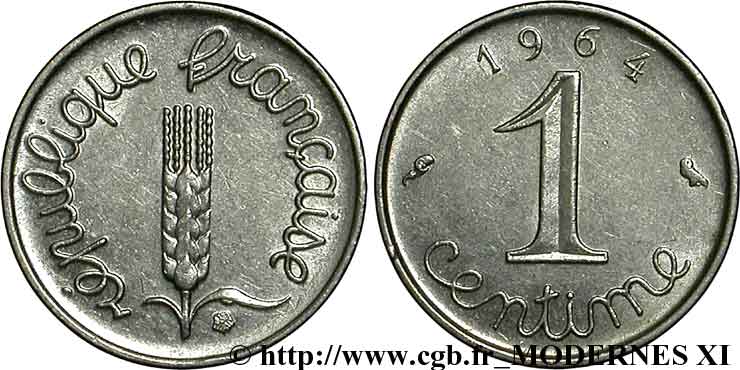 1 centime Épi, avec rebord 1964 Paris F.106/9 SUP60