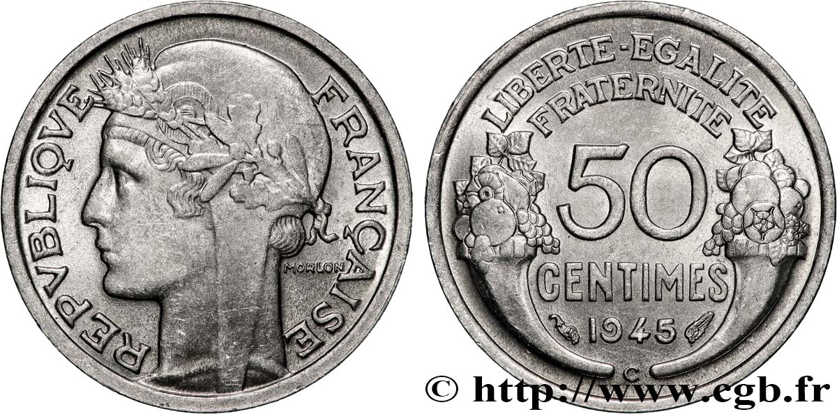 50 centimes Morlon, légère 1945 Castelsarrasin F.194/7 SPL63
