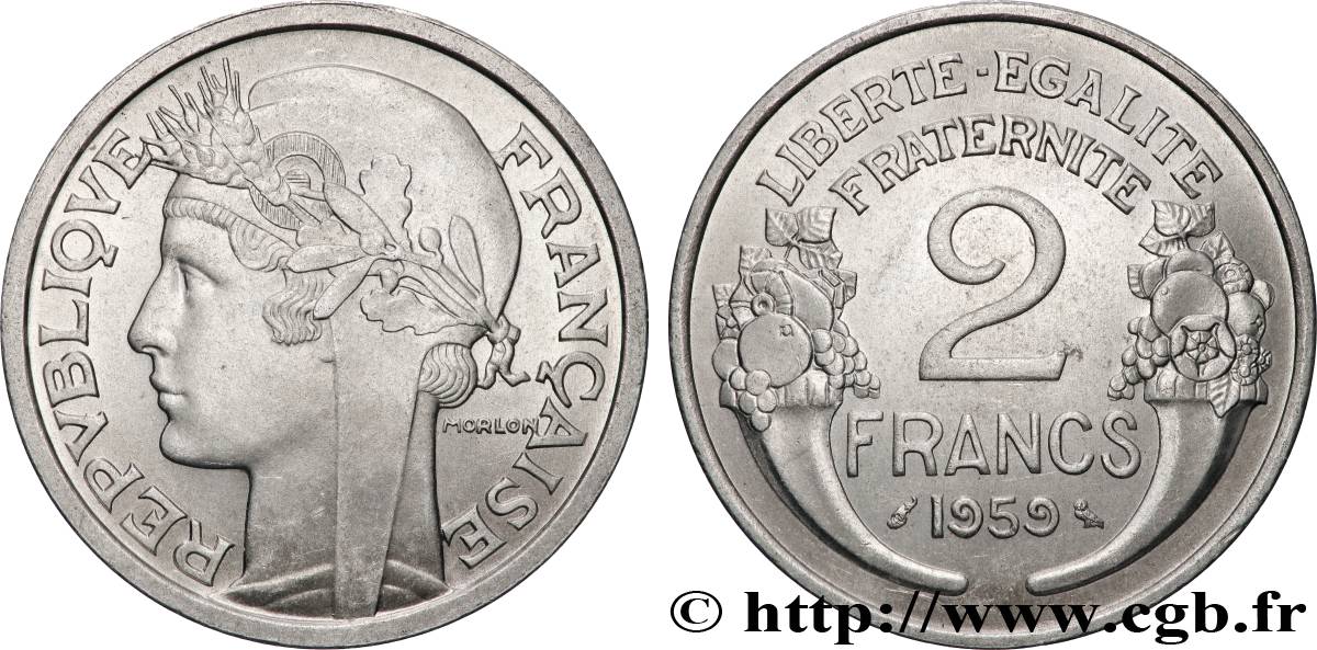 2 francs Morlon, aluminium 1959 F.269/19 SPL63