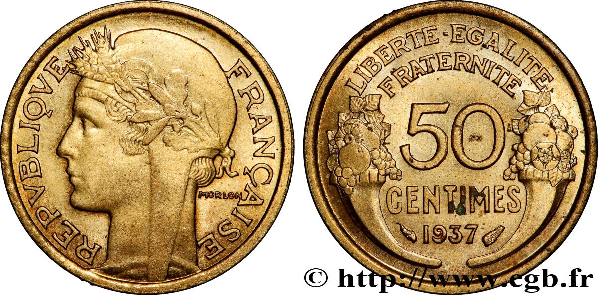 50 centimes Morlon 1937  F.192/13 SUP62