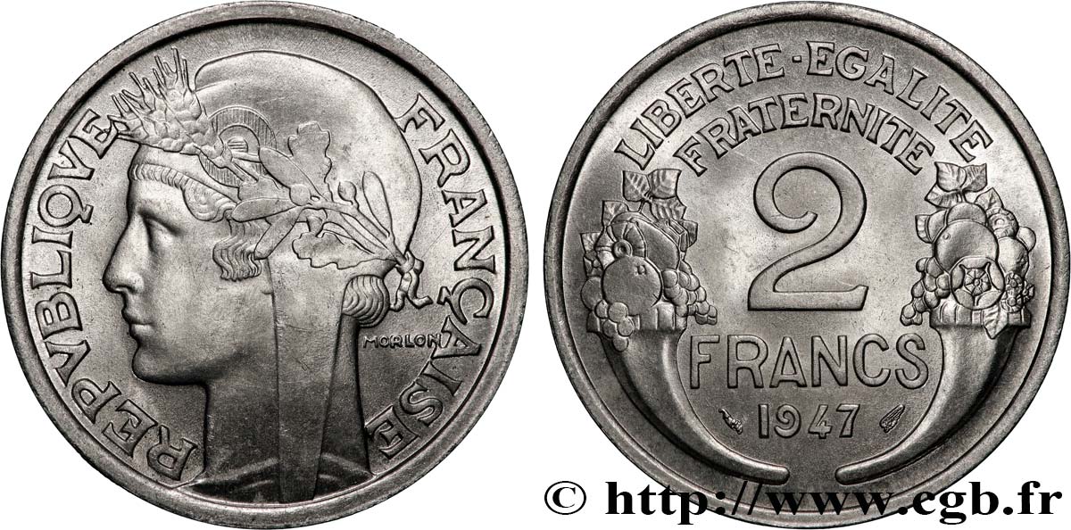 2 francs Morlon, aluminium 1947  F.269/10 SUP62