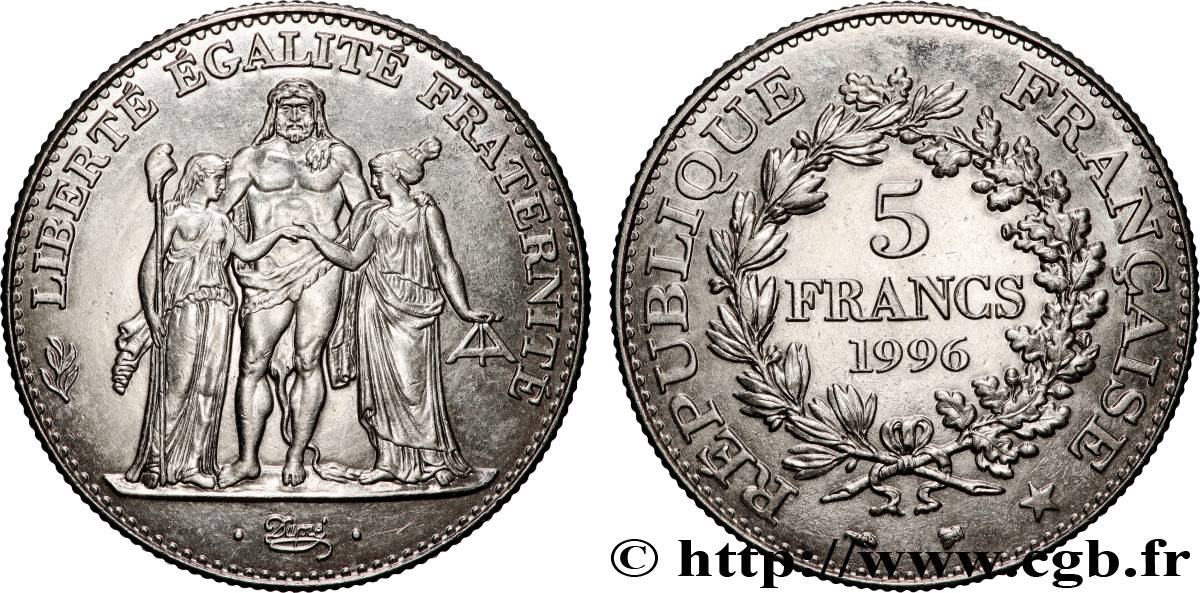 5 francs Hercule de Dupré 1996  F.346/2 SUP+