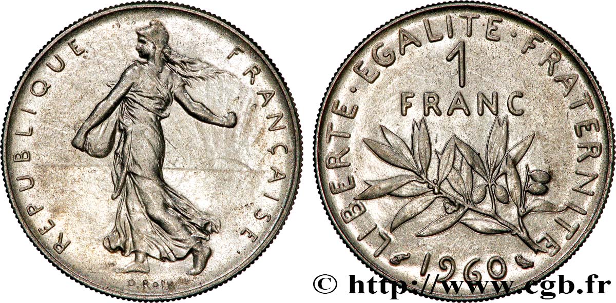 1 franc Semeuse, nickel 1960 Paris F.226/4 SUP+