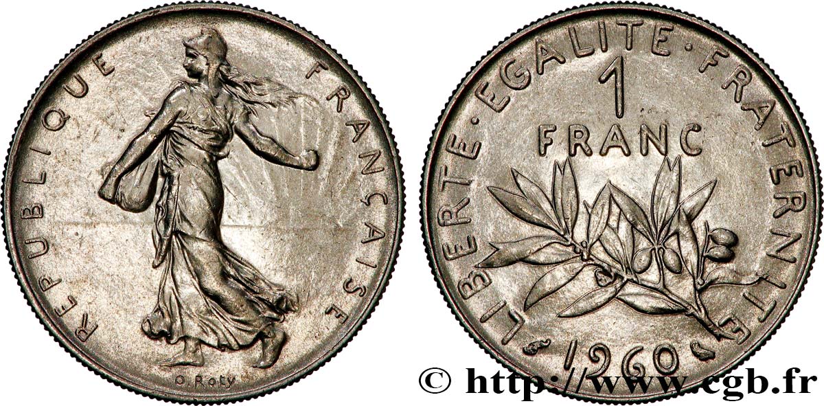 1 franc Semeuse, nickel 1960 Paris F.226/4 VZ+