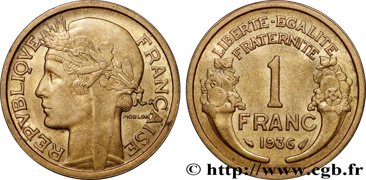 1 franc Morlon 1936 Paris F.219/7 SUP+