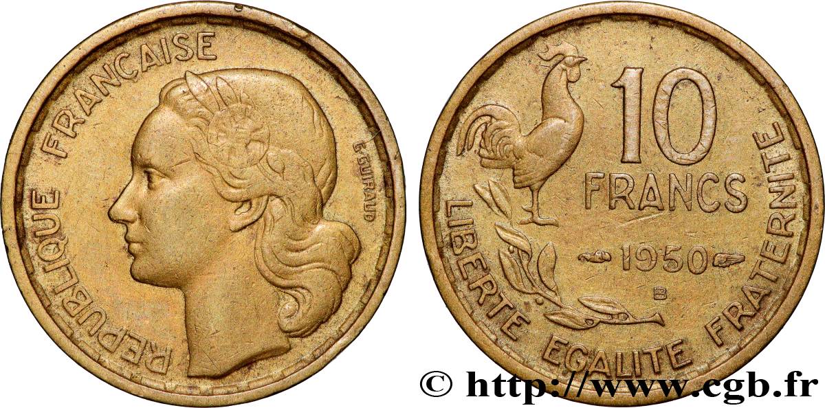 10 francs Guiraud 1950 Beaumont-Le-Roger F.363/3 TTB