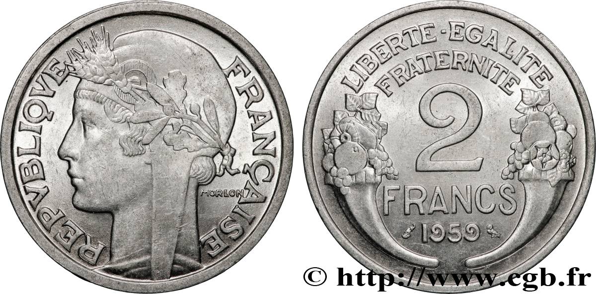 2 francs Morlon, aluminium 1959  F.269/19 SUP+