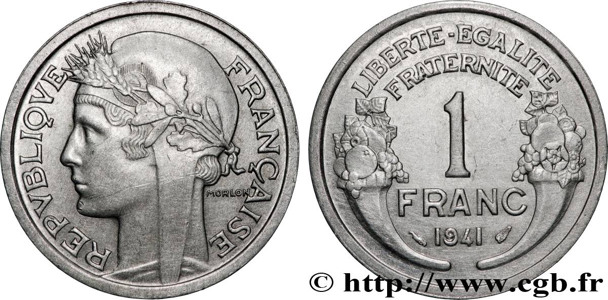 1 franc Morlon, lourde 1941 Paris F.220/2 SUP