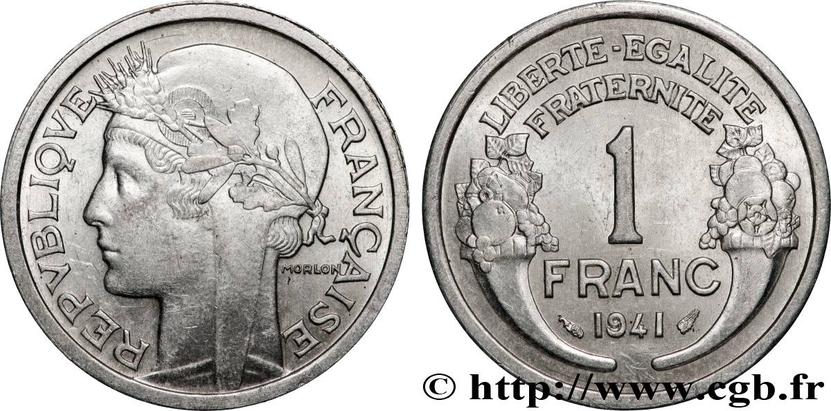 1 franc Morlon, lourde 1941 Paris F.220/2 SUP