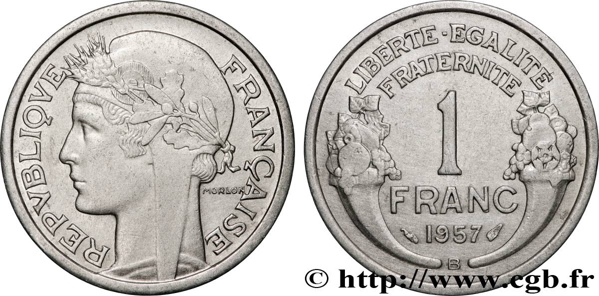 1 franc Morlon, légère 1957 Beaumont-Le-Roger F.221/20 EBC+