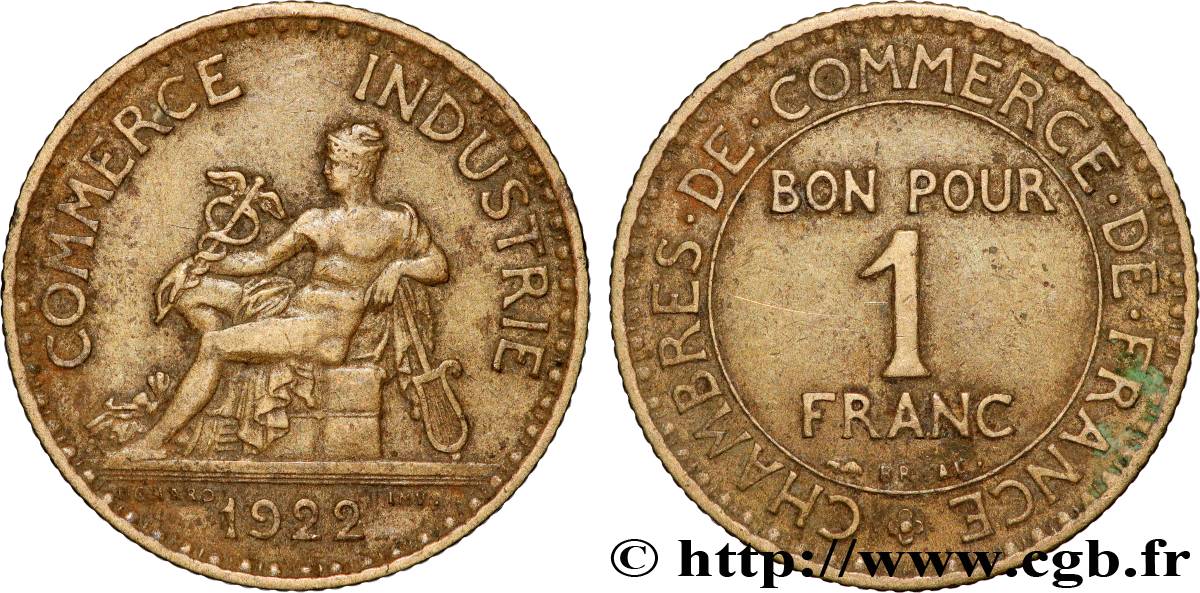 1 franc Chambres de Commerce 1922 Paris F.218/4 TTB+