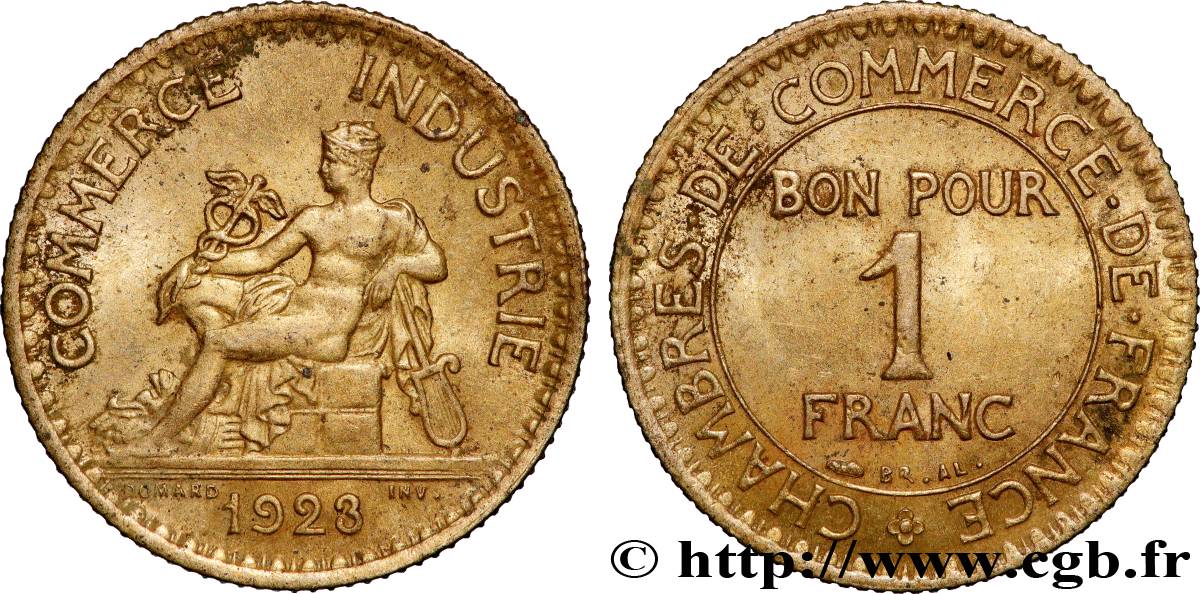 1 franc Chambres de Commerce 1923 Paris F.218/5 AU