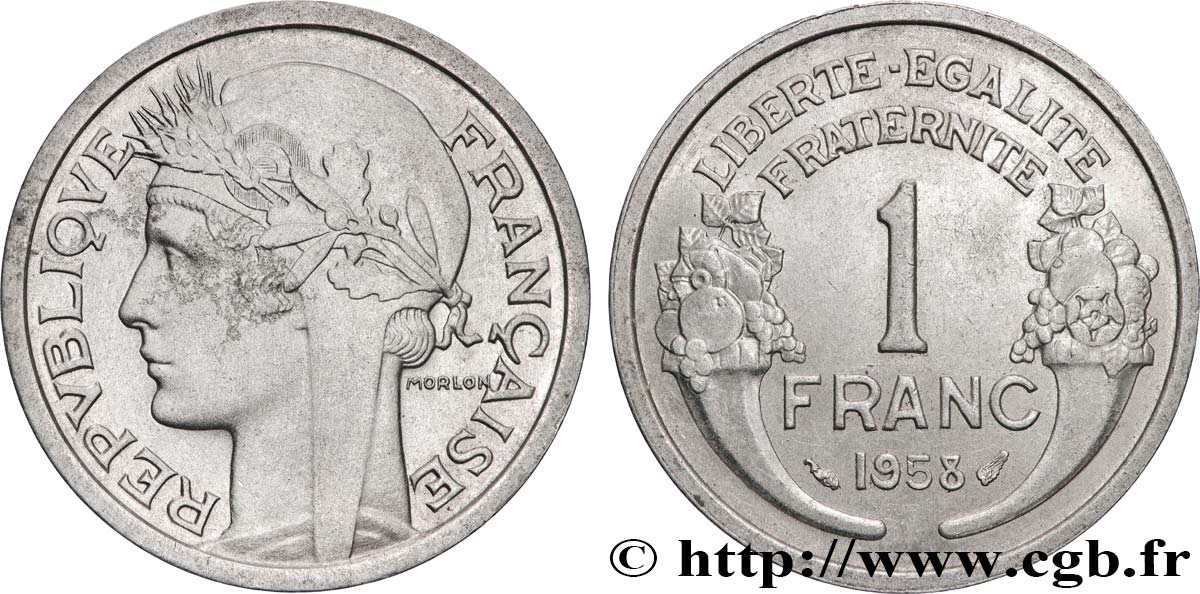 1 franc Morlon, légère 1958 F.221/21 EBC+