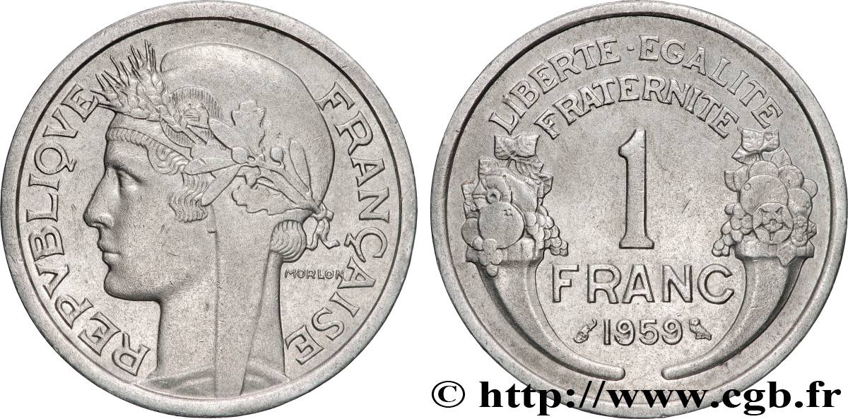 1 franc Morlon, légère 1959 F.221/23 SPL