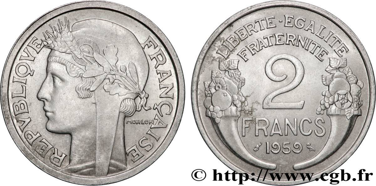 2 francs Morlon, aluminium 1959 F.269/19 EBC+