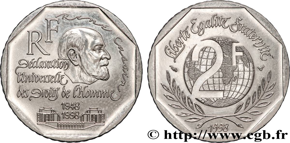 2 francs René Cassin 1998 F.276/2 SUP+