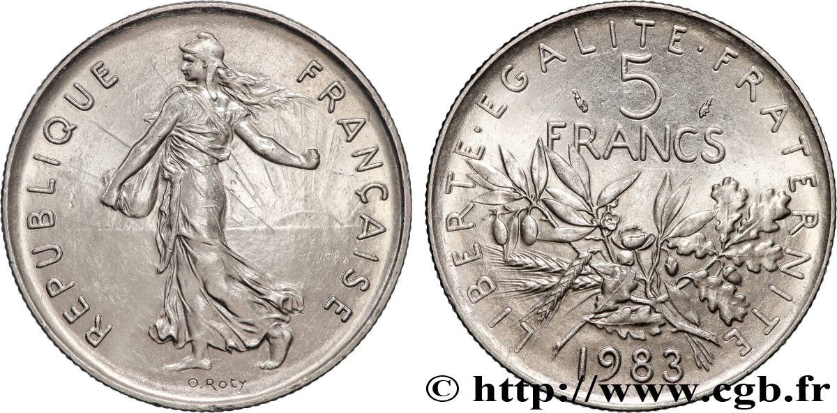 5 francs Semeuse, nickel 1983 Pessac F.341/15 fVZ