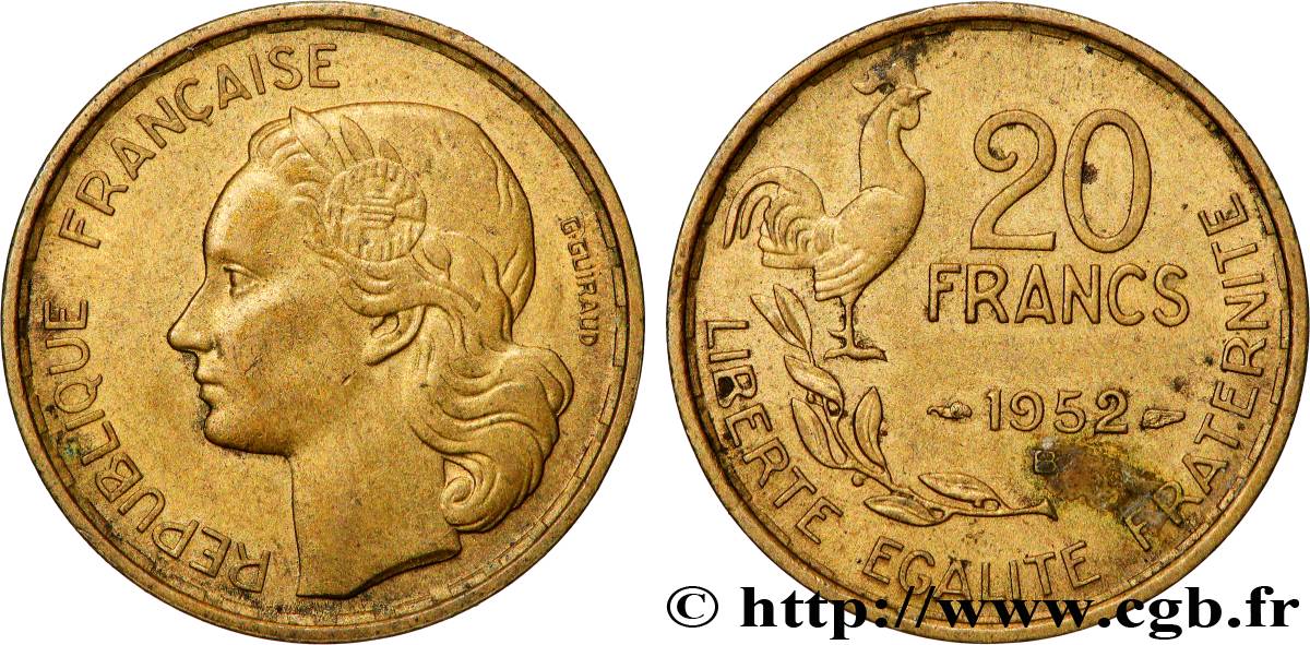 20 francs G. Guiraud 1952 Beaumont-Le-Roger F.402/10 AU