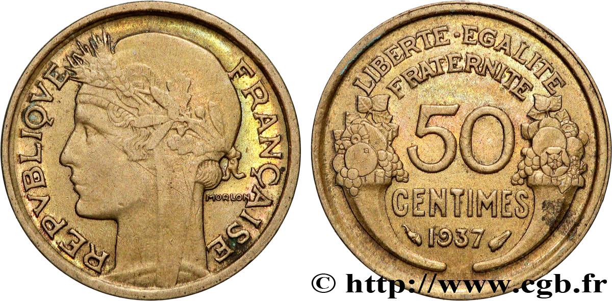 50 centimes Morlon 1937  F.192/13 SUP+