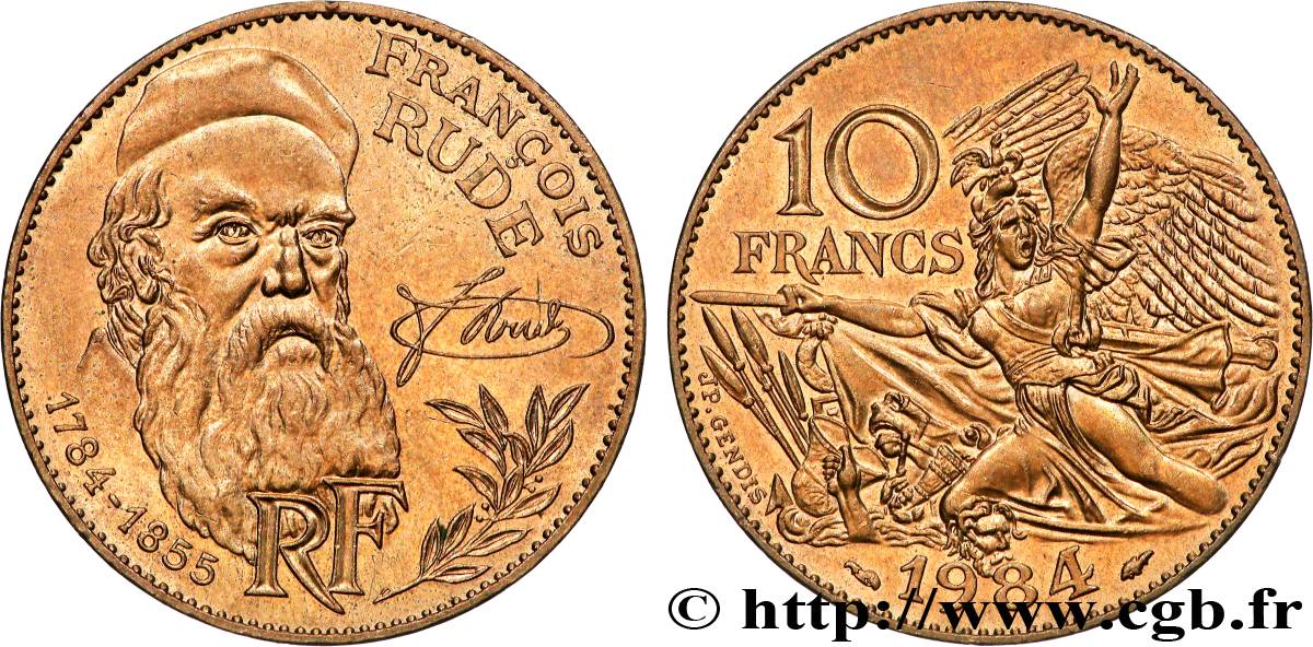 10 francs François Rude 1984 F.369/2 SUP+