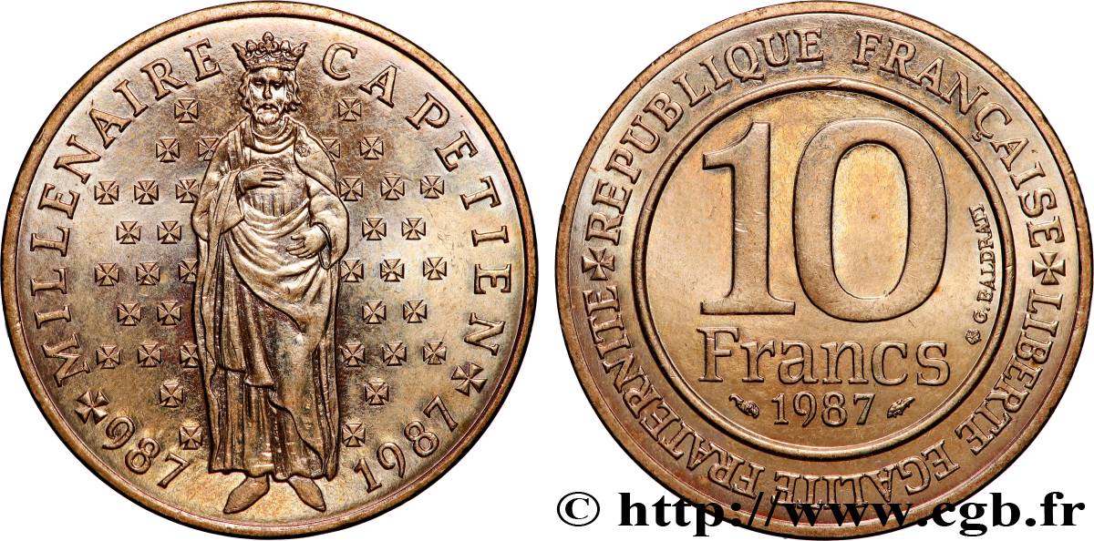 10 francs Millénaire Capétien 1987  F.371/2 SPL
