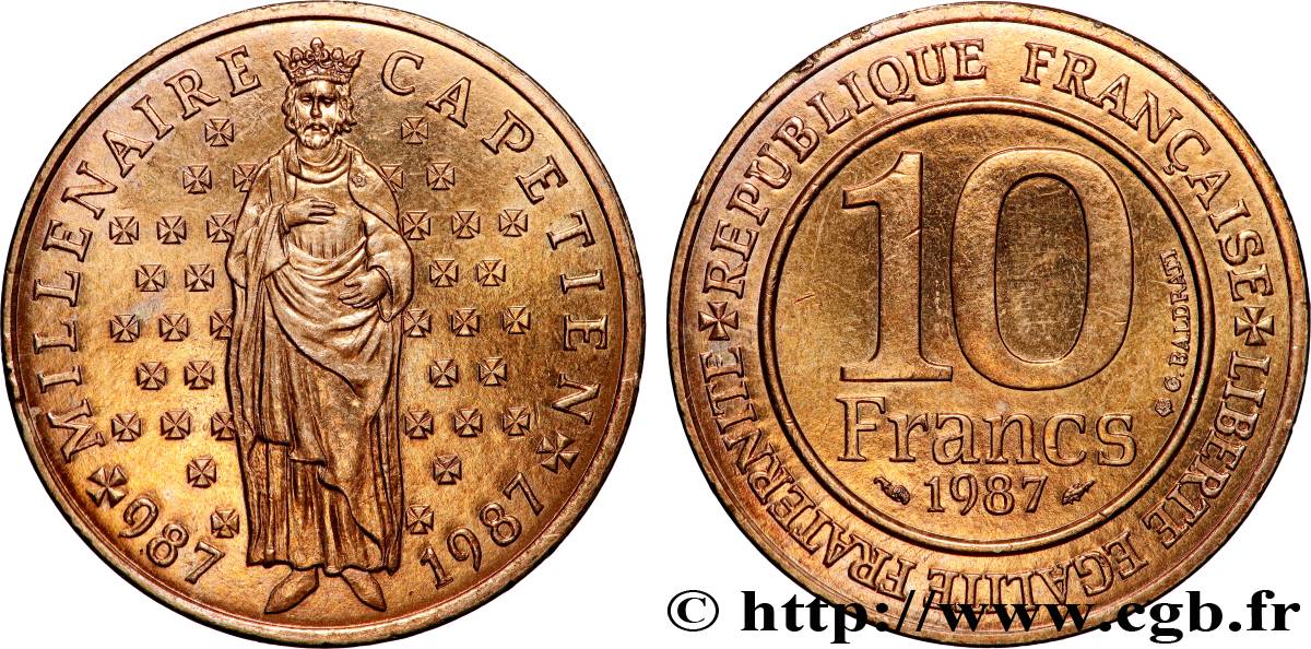 10 francs Millénaire Capétien 1987 F.371/2 SPL