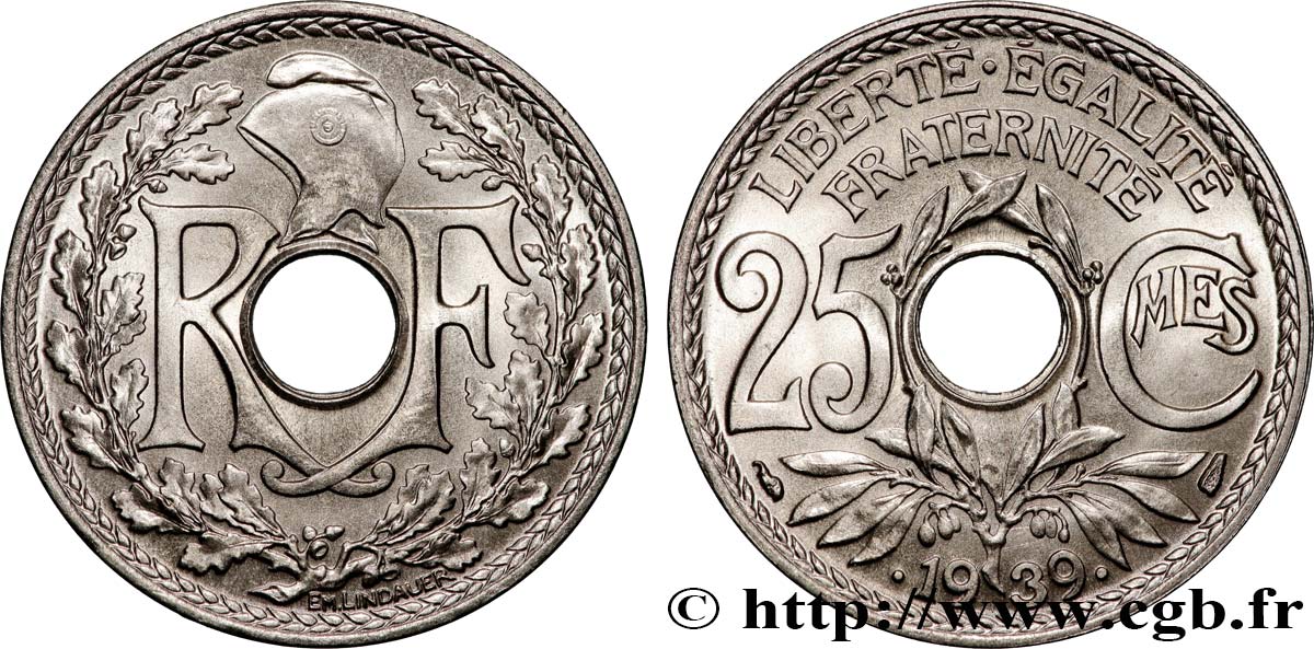 25 centimes Lindauer, maillechort 1939 F.172/3 FDC65