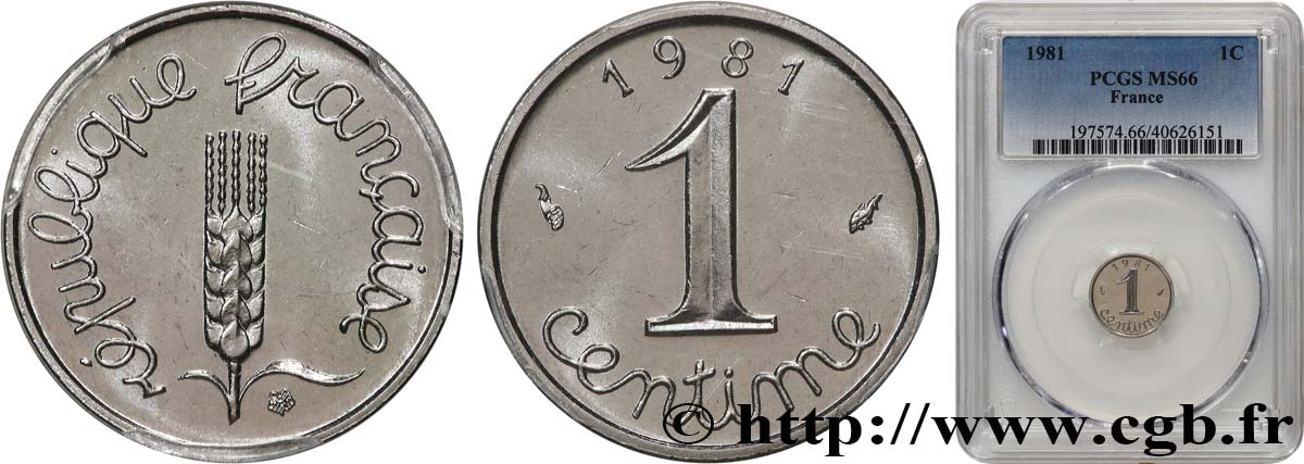 1 centime Épi 1981 Pessac F.106/38 ST66 PCGS