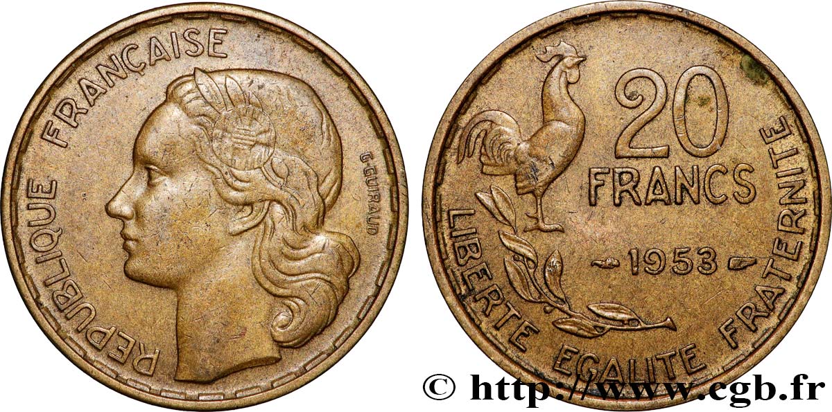 20 francs G. Guiraud 1953 F.402/11 fVZ