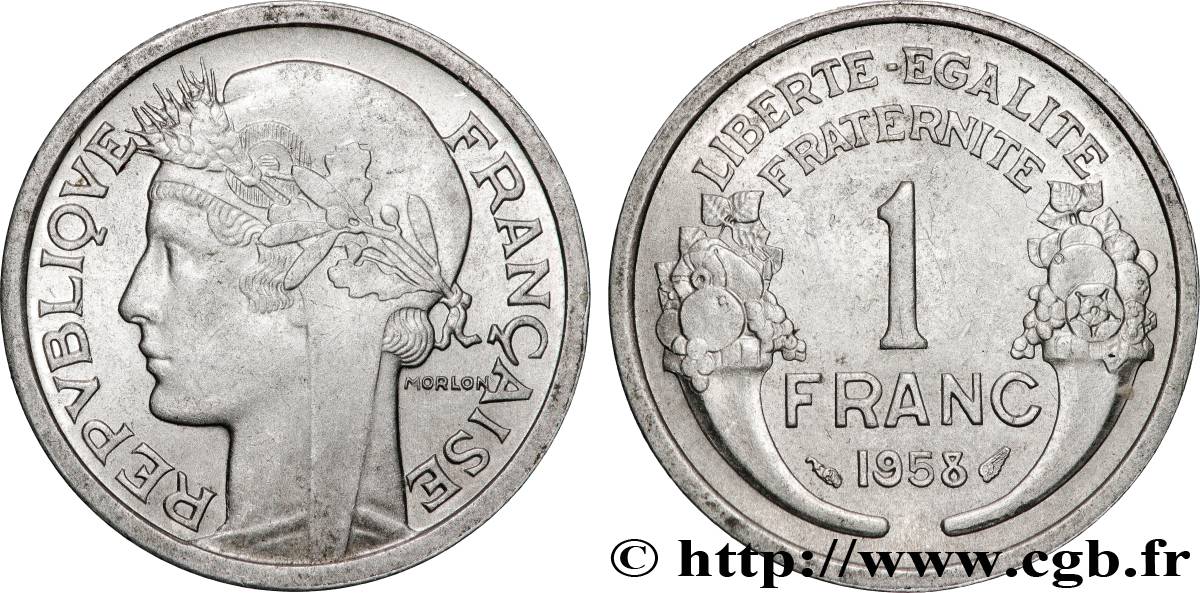 1 franc Morlon, légère 1958 F.221/21 SUP+