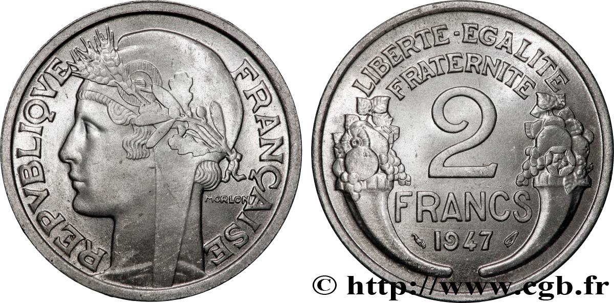 2 francs Morlon, aluminium 1947 F.269/10 SPL63