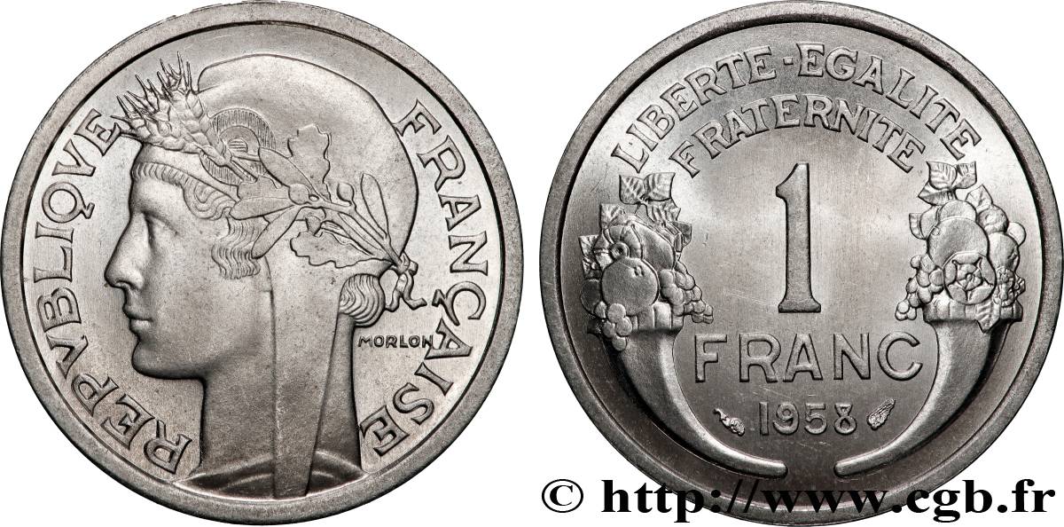 1 franc Morlon, légère 1958 F.221/21 VZ62