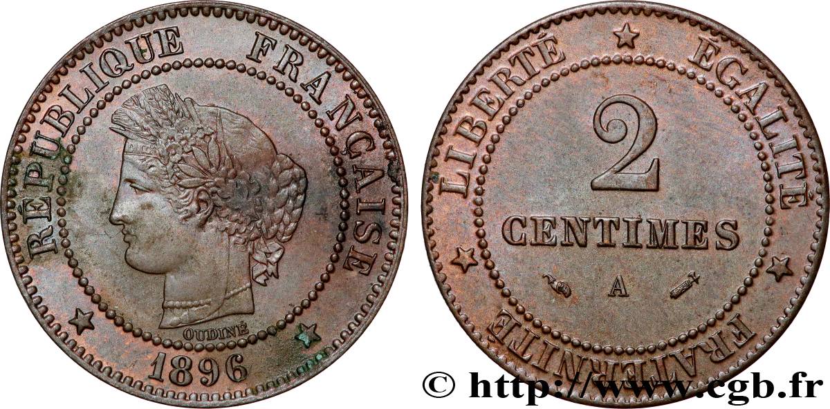 2 centimes Cérès 1896 Paris F.109/22 fVZ