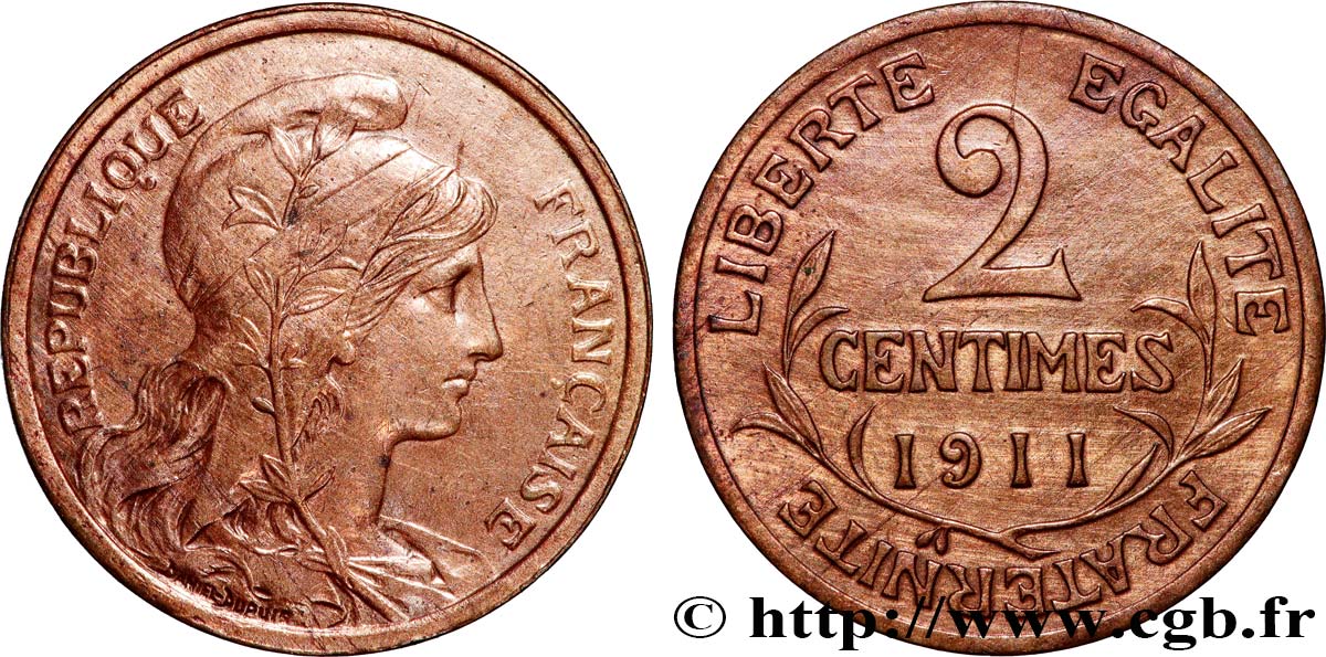 2 centimes Daniel-Dupuis 1911 Paris F.110/14 SUP+