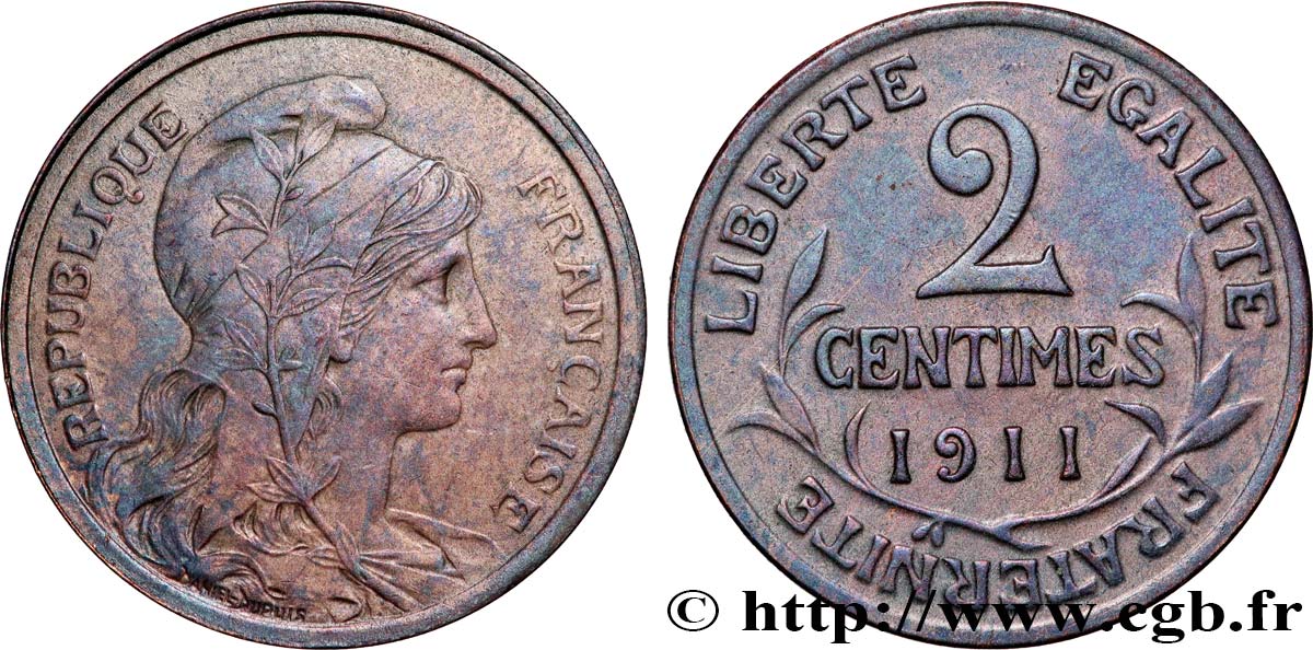 2 centimes Daniel-Dupuis 1911 Paris F.110/14 VZ+
