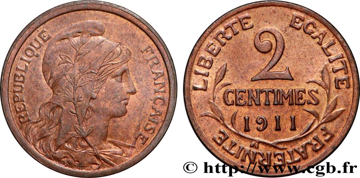 2 centimes Daniel-Dupuis 1911 Paris F.110/14 SUP+