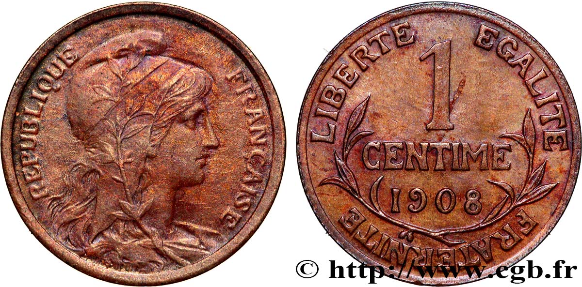 1 centime Daniel-Dupuis 1908 Paris F.105/10 TTB+
