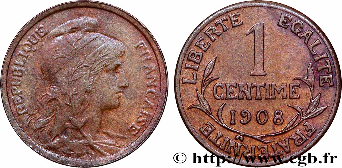 1 centime Daniel-Dupuis 1908 Paris F.105/10 fVZ