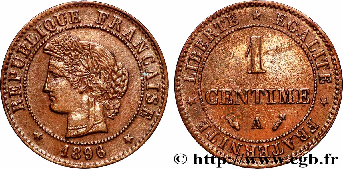 1 centime Cérès 1896 Paris F.104/23 SUP+