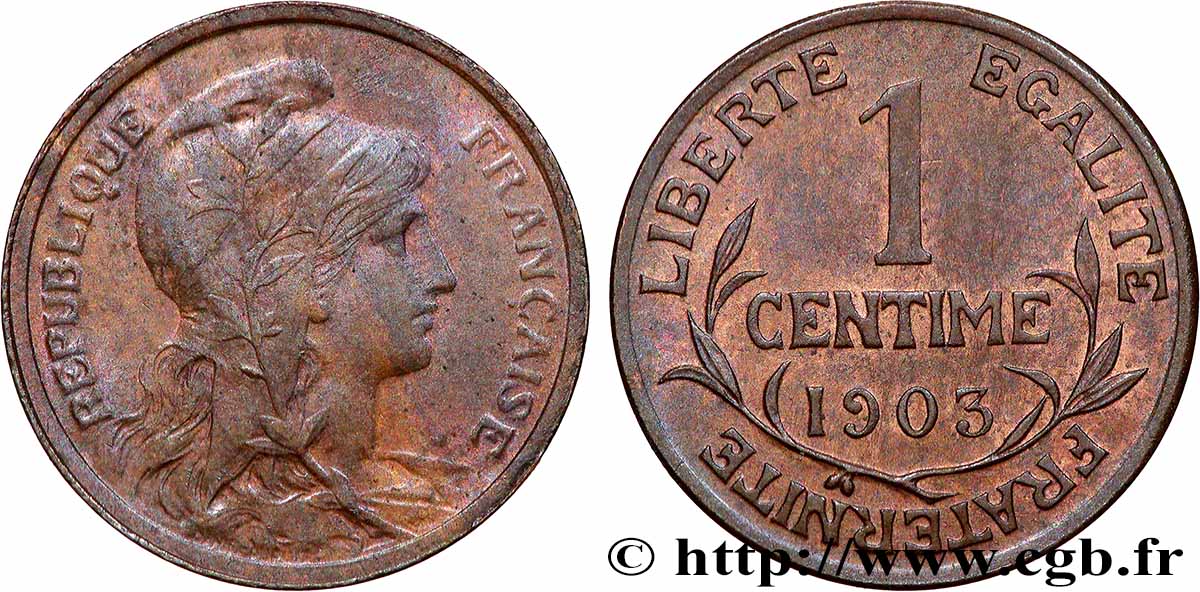 1 centime Daniel-Dupuis 1903 Paris F.105/8 SUP