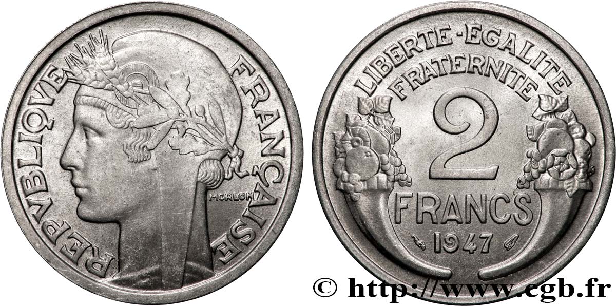 2 francs Morlon, aluminium 1947 F.269/10 SUP+