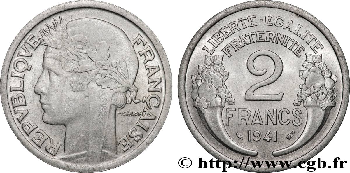 2 francs Morlon, aluminium 1941 F.269/2 SPL63