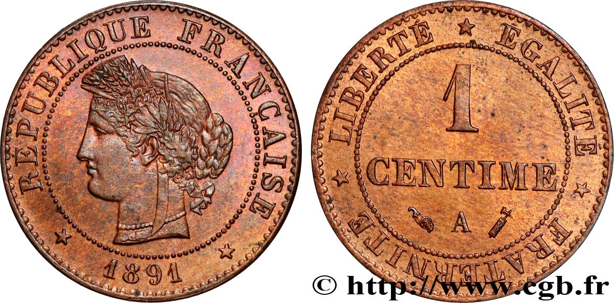 1 centime Cérès 1891 Paris F.104/18 SPL63