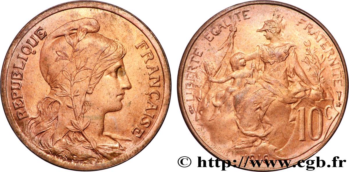 10 centimes Daniel-Dupuis 1916  F.136/27 SPL64