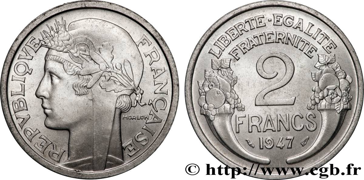 2 francs Morlon, aluminium 1947 F.269/10 SPL64