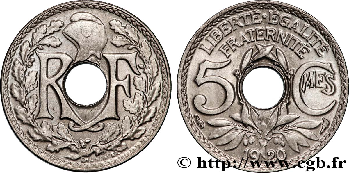 5 centimes Lindauer, grand module 1920 F.121/4 MS65